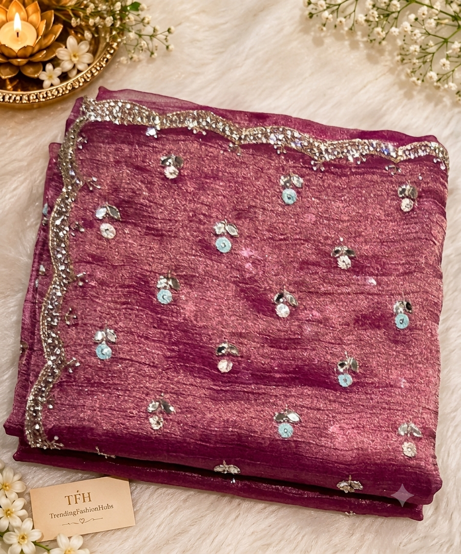 Crystal Tissue Saree