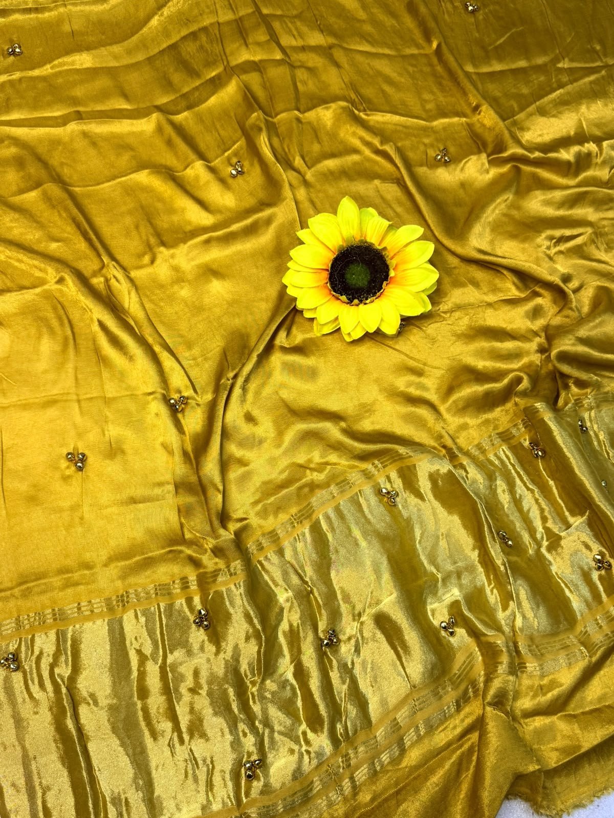 Ghungroo work Gaji Silk Original Bandhani Saree